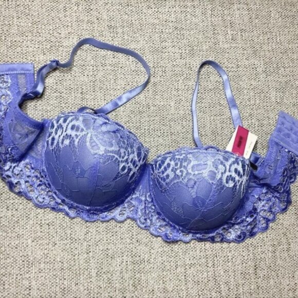 Pretty Light Blue Strapless Lace Push Up - Picture 2 of 4